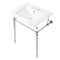 Kingston Brass 24Inch Console Sink with Brass Legs 4Inch, 3 Hole, WhitePolished Nickel KVPB24187W4PN - alternate 1